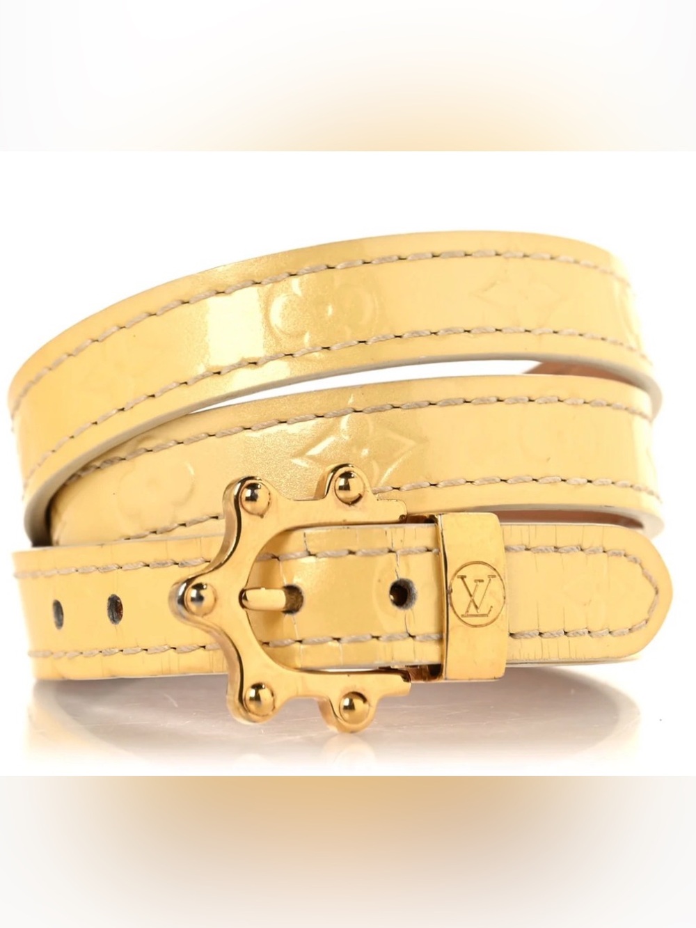 Louis Vuitton Yellow Vernis Monogram Wrap Bracelet